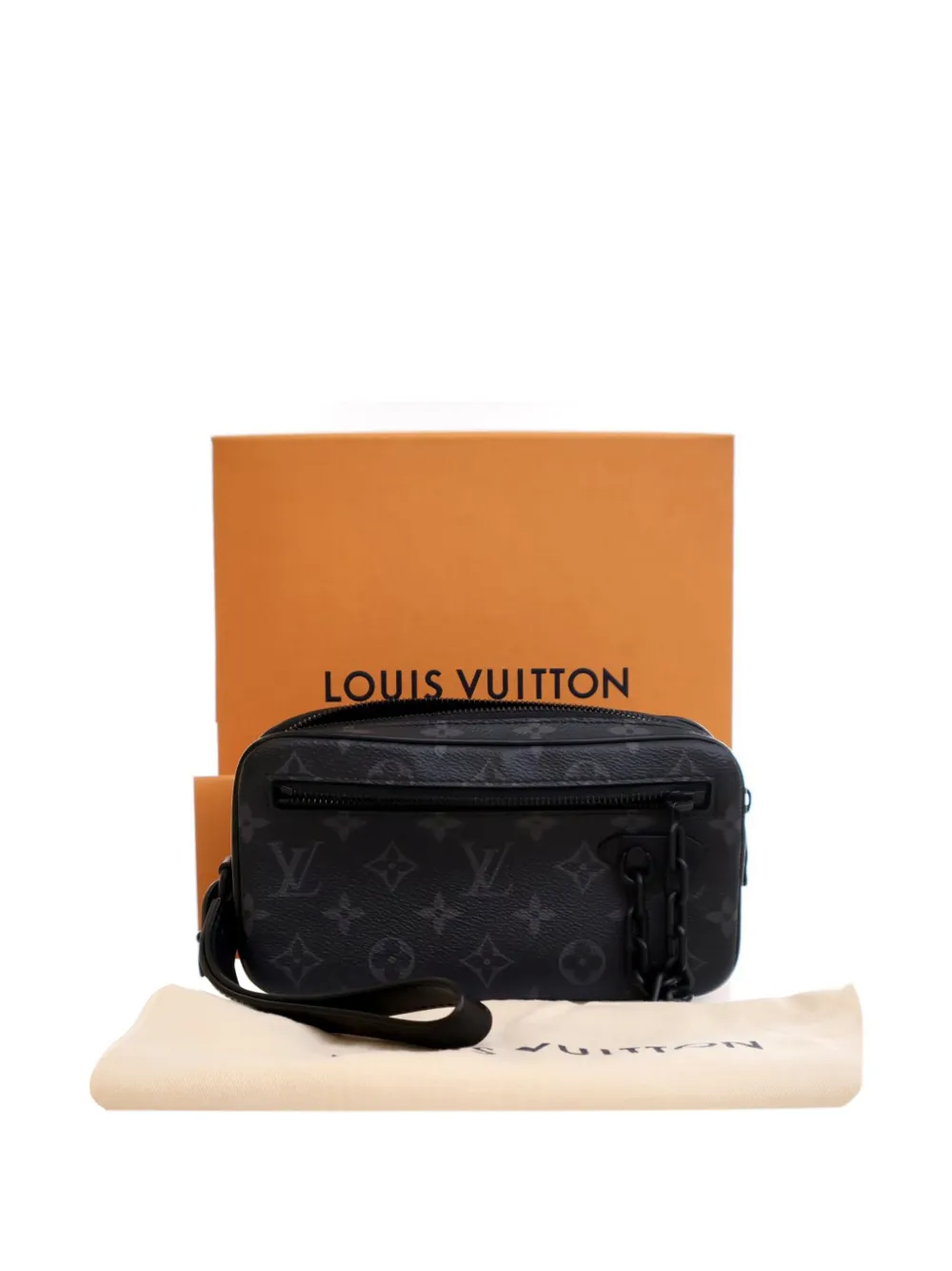 Louis Vuitton Pre-Owned 2019 Monogram Eclipse Pochette Volga clutch bag | Pre-Owned | Image 2