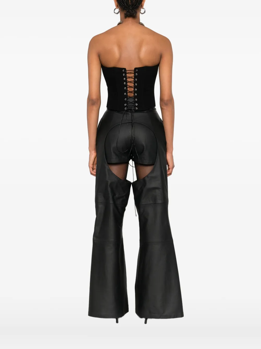 Vestiaire D'un Oiseau Libre Lace-up Corset Top In Black