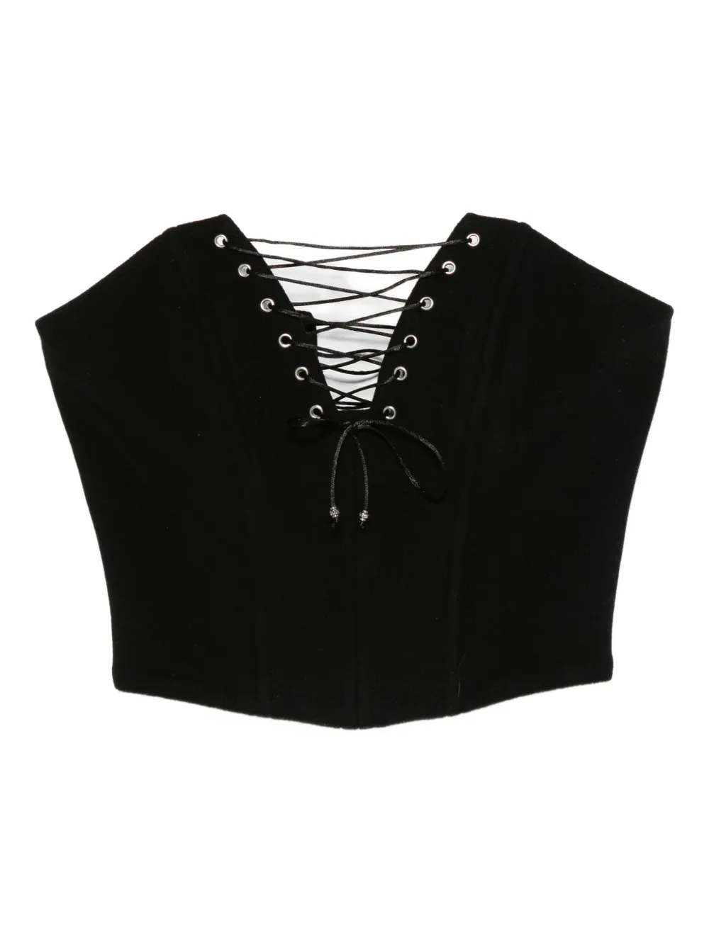 Vestiaire D'un Oiseau Libre Lace-up Corset Top In Black