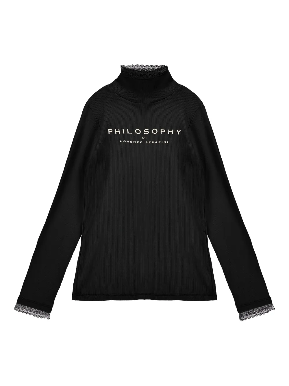 Philosophy Di Lorenzo Serafini Kids logo-print rib-knit top | Black | Image 1