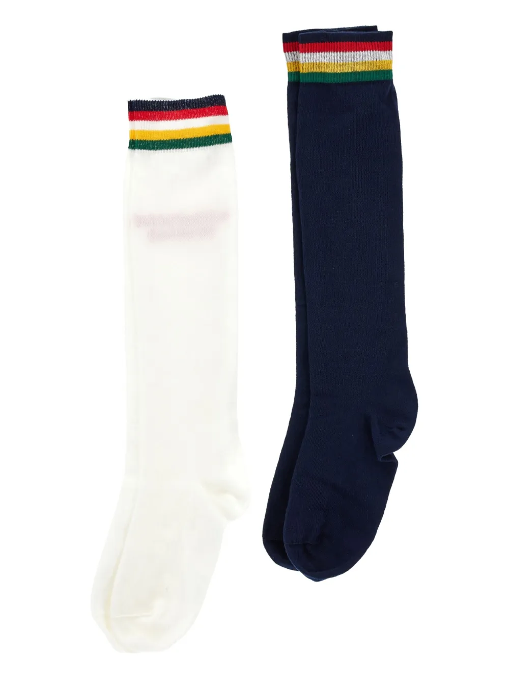 Philosophy Di Lorenzo Serafini Kids Gestreepte sokken met intarsia logo Wit