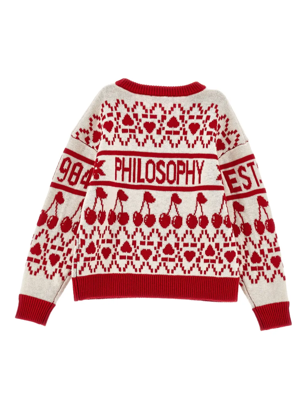 Philosophy Di Lorenzo Serafini Cherry-pattern Sweater In Red