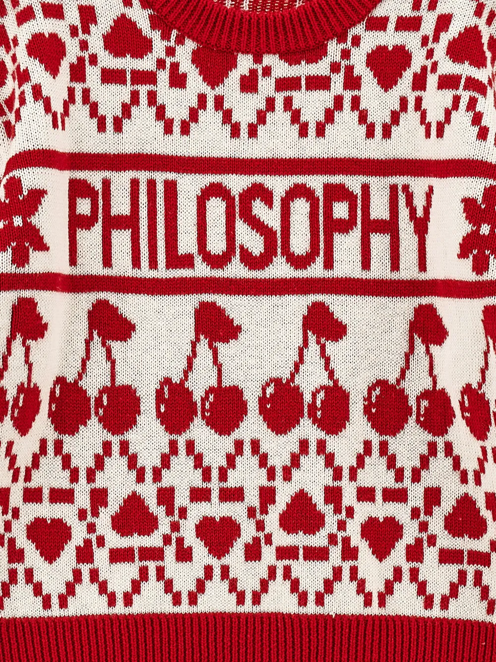Philosophy Di Lorenzo Serafini Cherry-pattern Sweater In Red