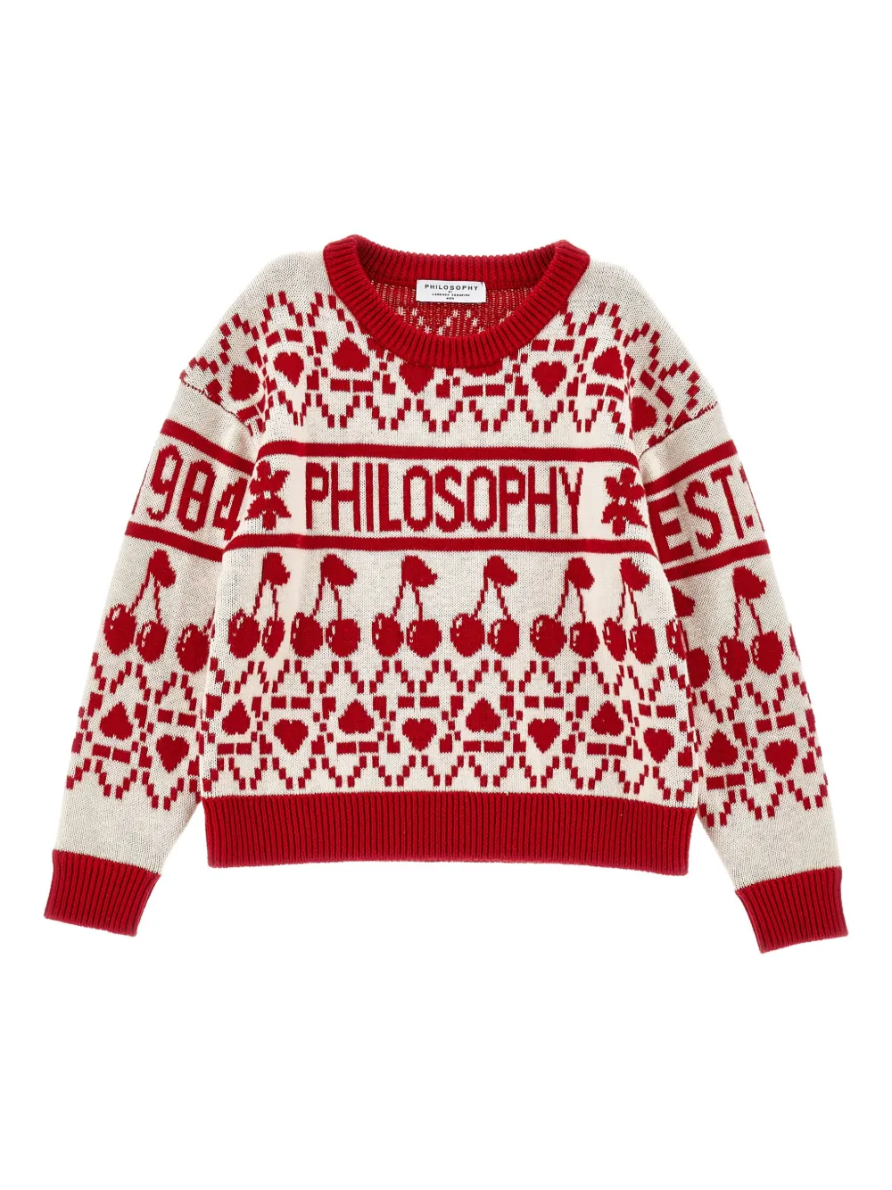 Philosophy Di Lorenzo Serafini Cherry-pattern Sweater In Red