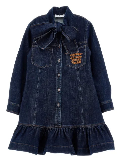 Philosophy Di Lorenzo Serafini Kids pussy-bow denim dress
