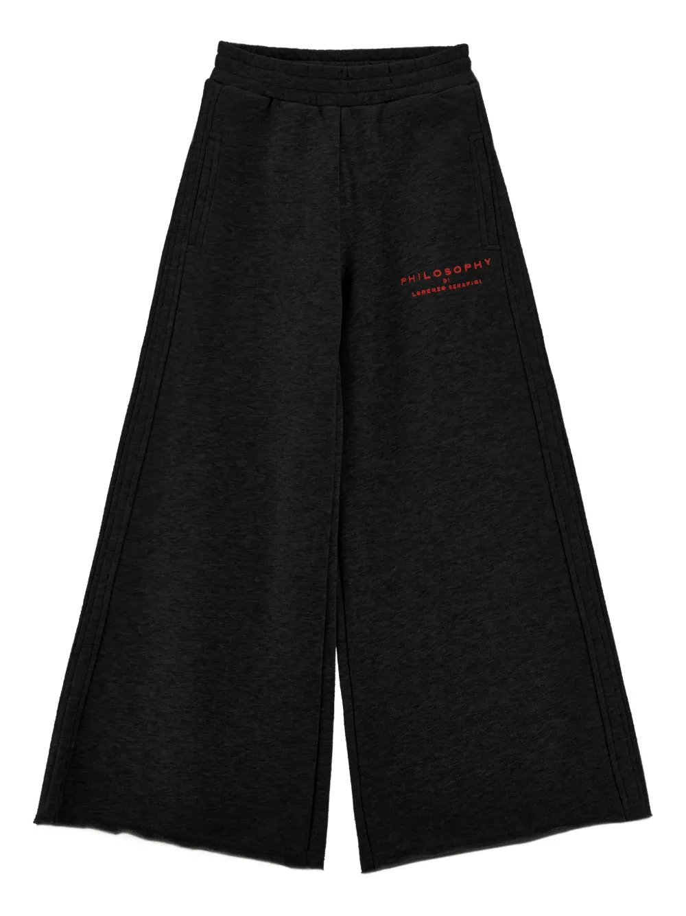 Philosophy Di Lorenzo Serafini Kids Broek met wijde pijpen en borduurwerk Zwart