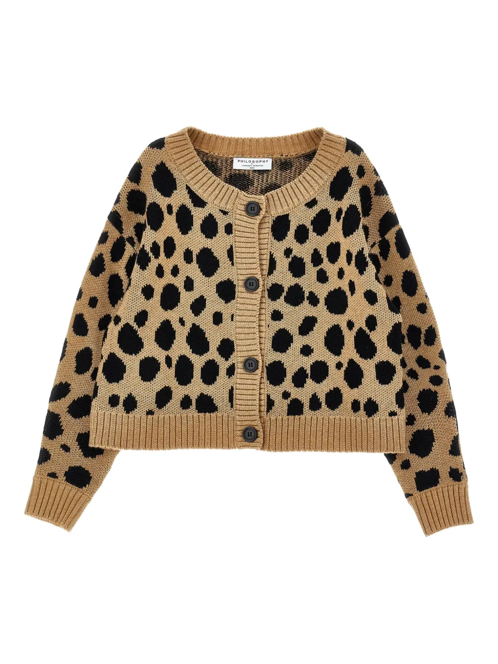 Philosophy Di Lorenzo Serafini Kids leopard-print button cardigan - Brown