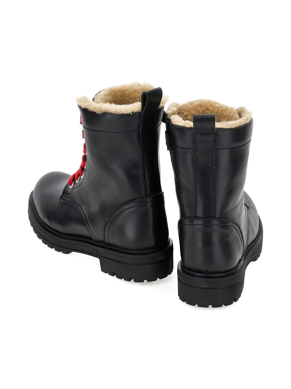 Philosophy Di Lorenzo Serafini Kids lace-up shearling boots Black