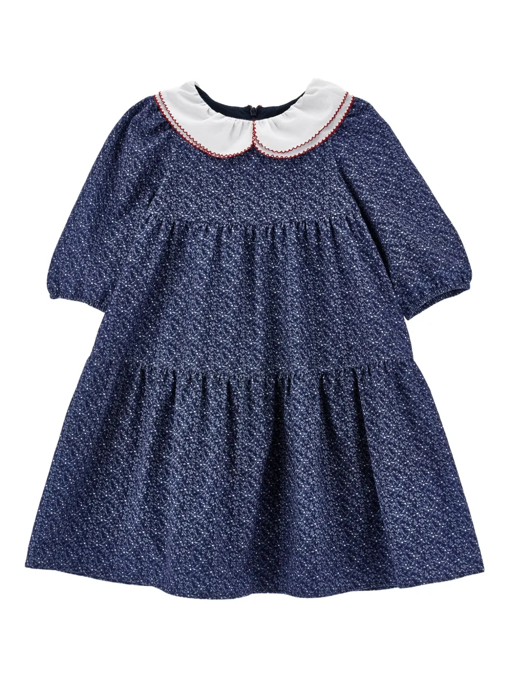 Philosophy Di Lorenzo Serafini Kids' Peter-pan Collar Tiered-ruffles Dress In Blue