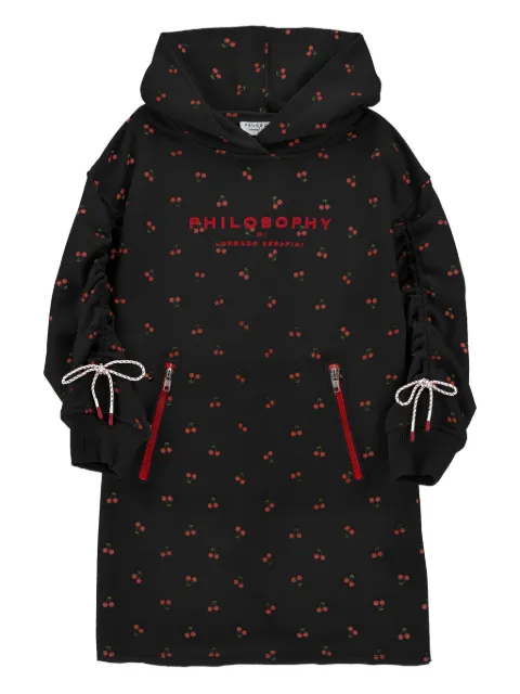 Philosophy Di Lorenzo Serafini Kids cherry-print hooded dress