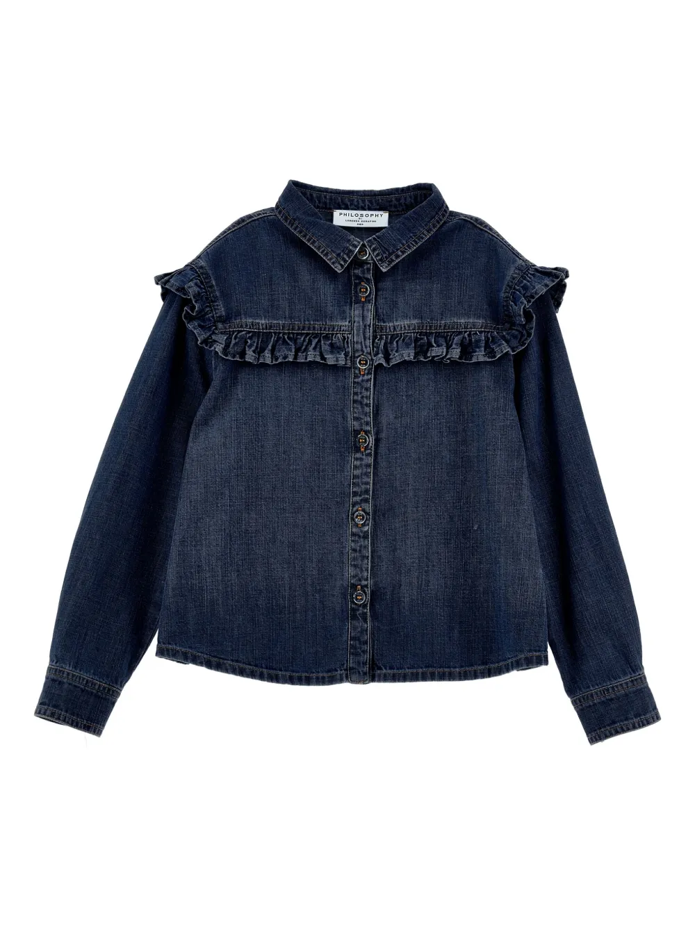 Philosophy Di Lorenzo Serafini Kids embroidered-logo denim shirt | Blue | Image 1