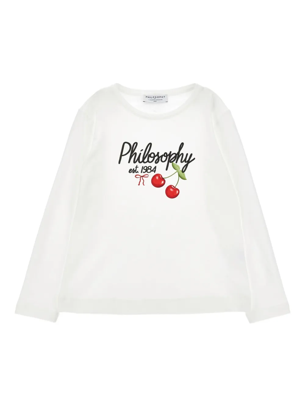 Philosophy Di Lorenzo Serafini Kids' Cherry-print Long-sleeve T-shirt In White