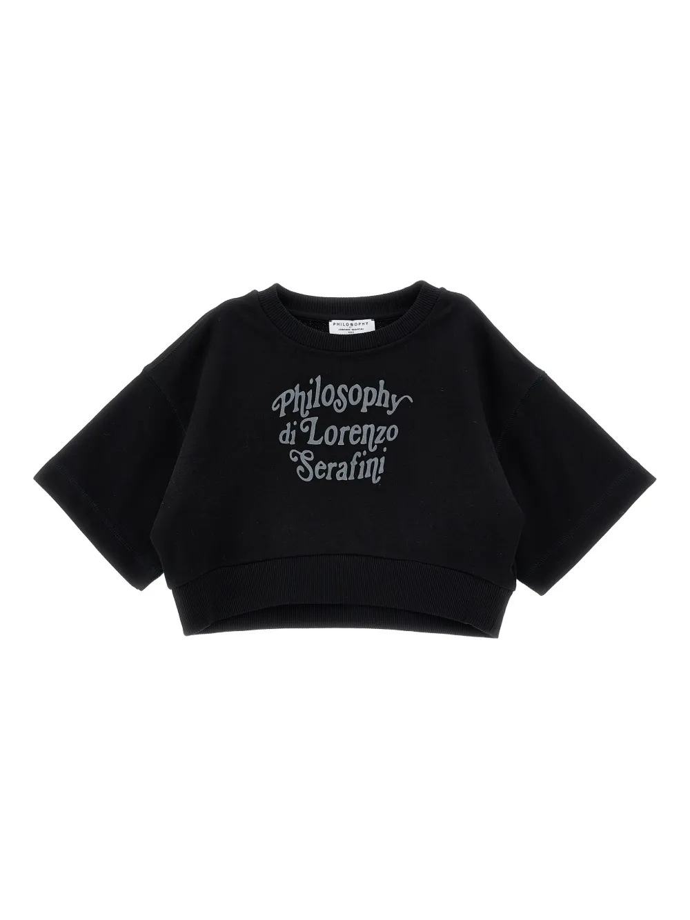 Philosophy Di Lorenzo Serafini Kids' Logo-embroidered Short-sleeve T-shirt In Black