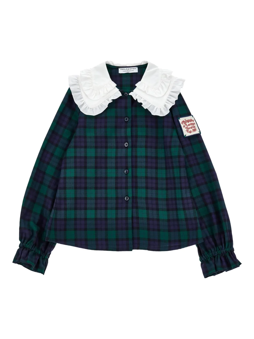 Philosophy Di Lorenzo Serafini Kids' Plaid-pattern Shirt In Green