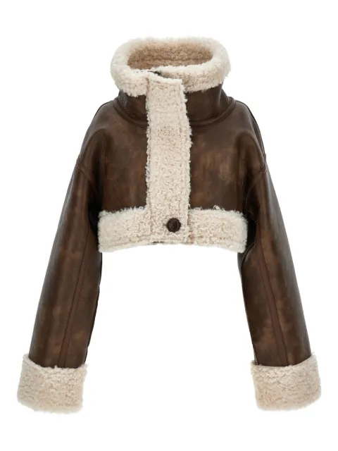 Philosophy Di Lorenzo Serafini Kids shearling-trimmed buttoned coat