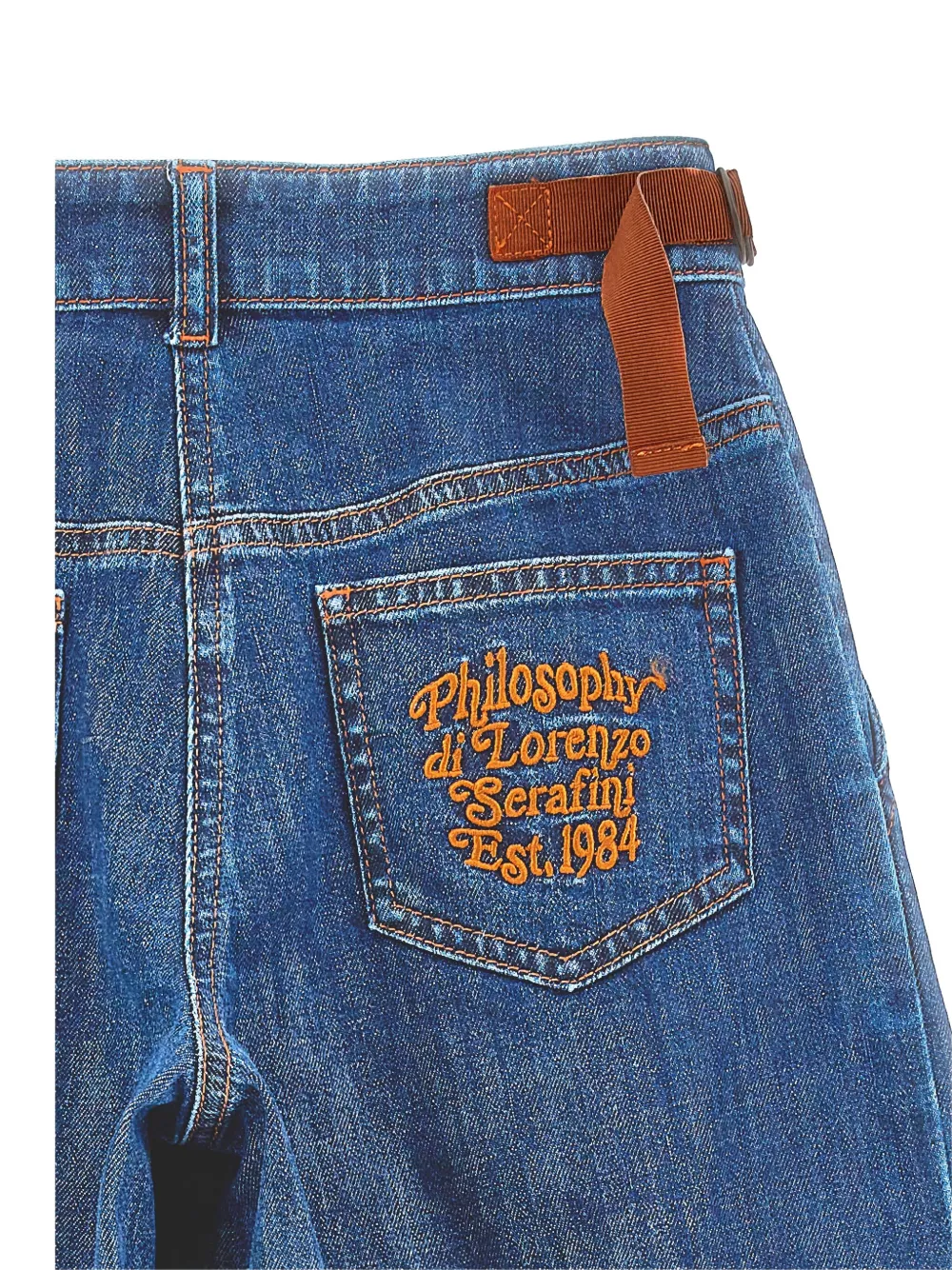 Philosophy Di Lorenzo Serafini Kids Jeans met geborduurd logo en wijde pijpen Blauw