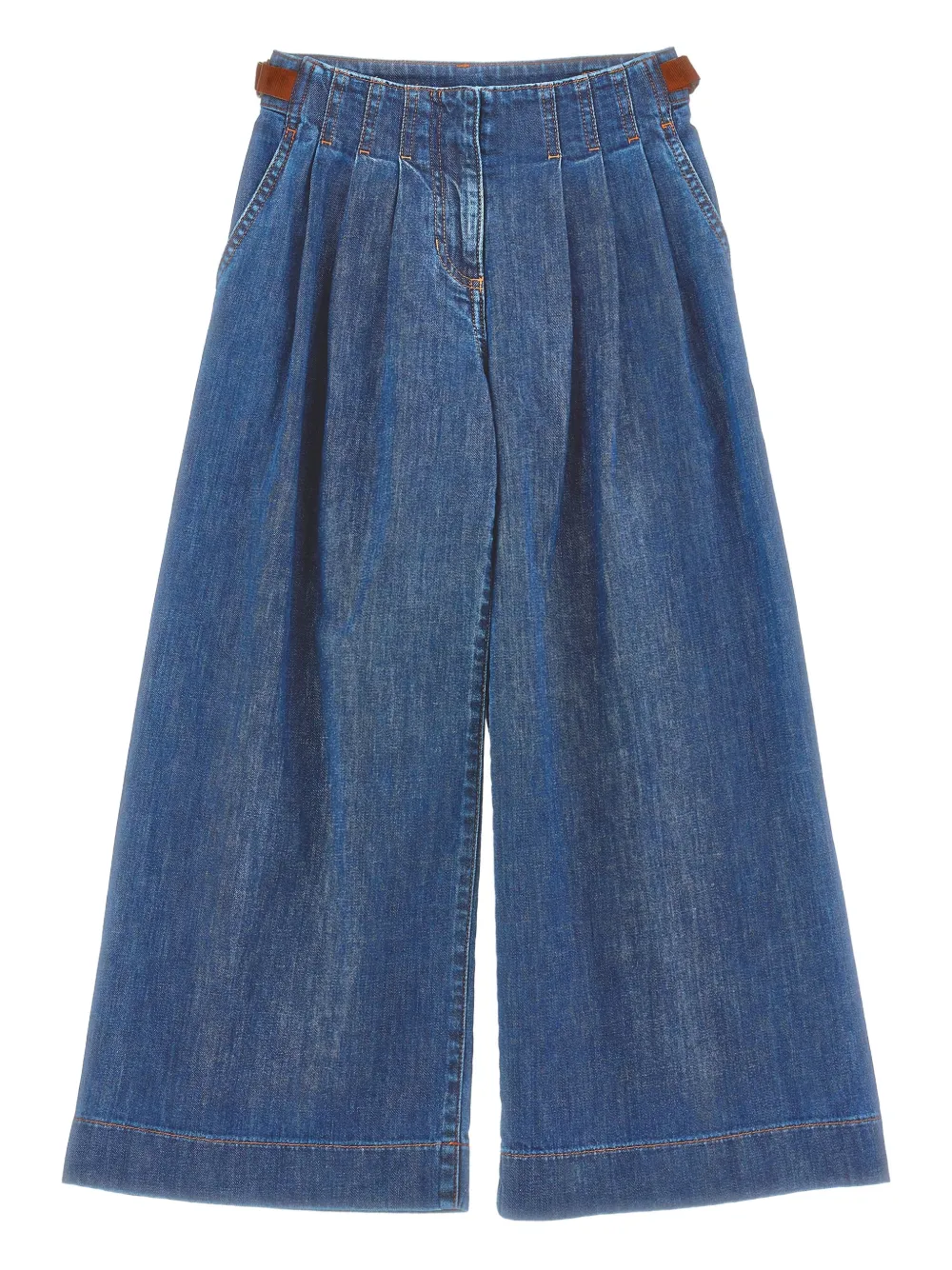 Philosophy Di Lorenzo Serafini Kids embroidered-logo wide-leg jeans | Blue | Image 1