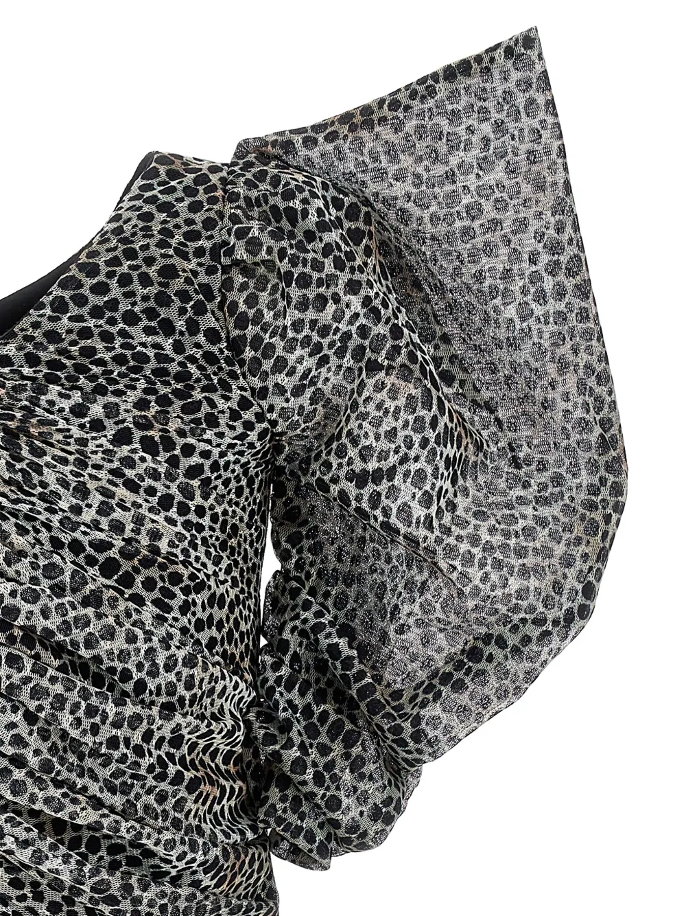 Philosophy Di Lorenzo Serafini Kids Jurk met luipaardprint en pofmouwen Zwart