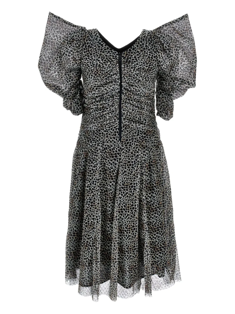 Philosophy Di Lorenzo Serafini Kids Jurk met luipaardprint en pofmouwen Zwart
