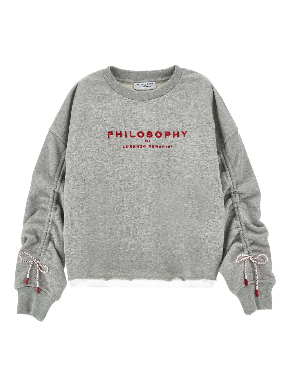 Philosophy Di Lorenzo Serafini Drawstring-sleeves Sweatshirt In Gray