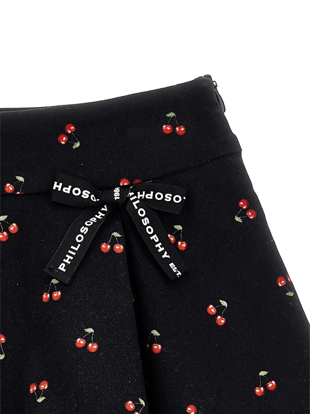 Philosophy Di Lorenzo Serafini Kids Rok met kersenprint en geplooid detail Zwart