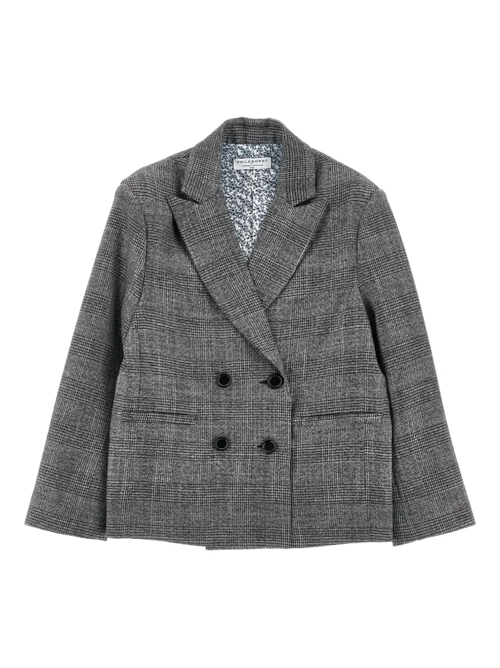 Philosophy Di Lorenzo Serafini Kids Geruite blazer met dubbele rij knopen Grijs