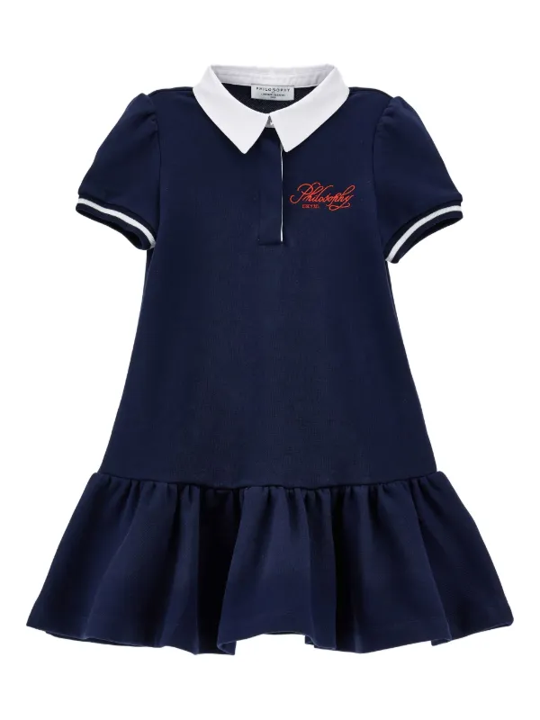 Philosophy Di Lorenzo Serafini Kids embroidered-logo Polo Dress | Blue |  FARFETCH