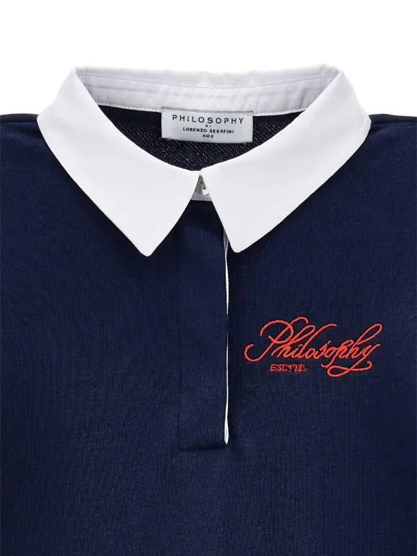 Philosophy Di Lorenzo Serafini Kids embroidered-logo Polo Dress | Blue |  FARFETCH