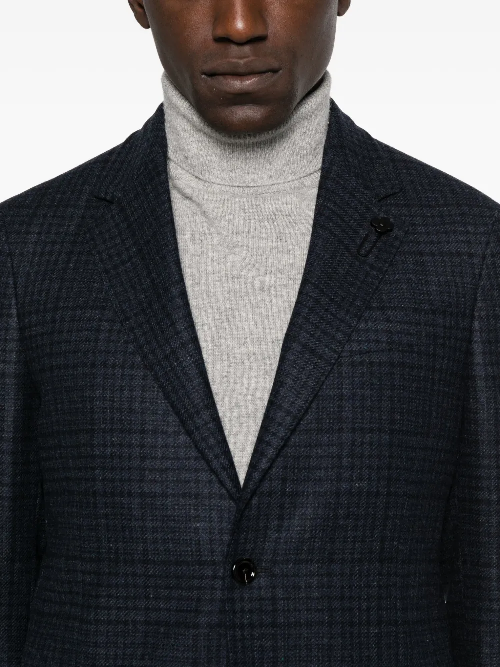 Lardini Geruite blazer met twee knopen Blauw