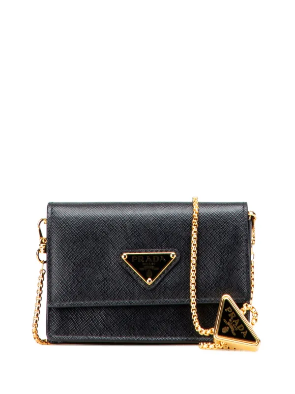 Prada Pre-Owned 2013-2025 Saffiano Card Holder On Chain Crossbody Bag  Black FARFETCH PH