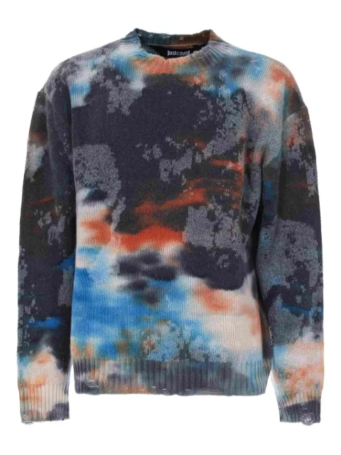 Just Cavalli tie-dye distressed sweater