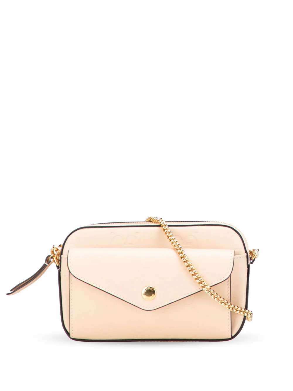 Gucci Pre-Owned 2016-2025 Super Mini GG Debossed Calf Chain Wallet crossbody bag | Brown | Image 1
