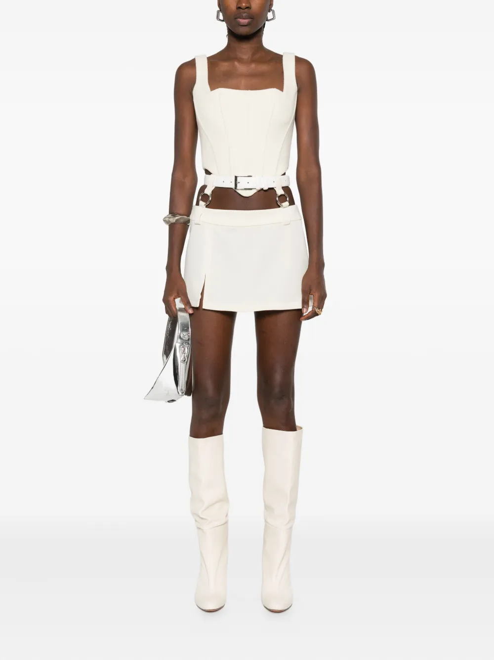Vestiaire d'un Oiseau Libre Mini-rok met ceintuur - Wit