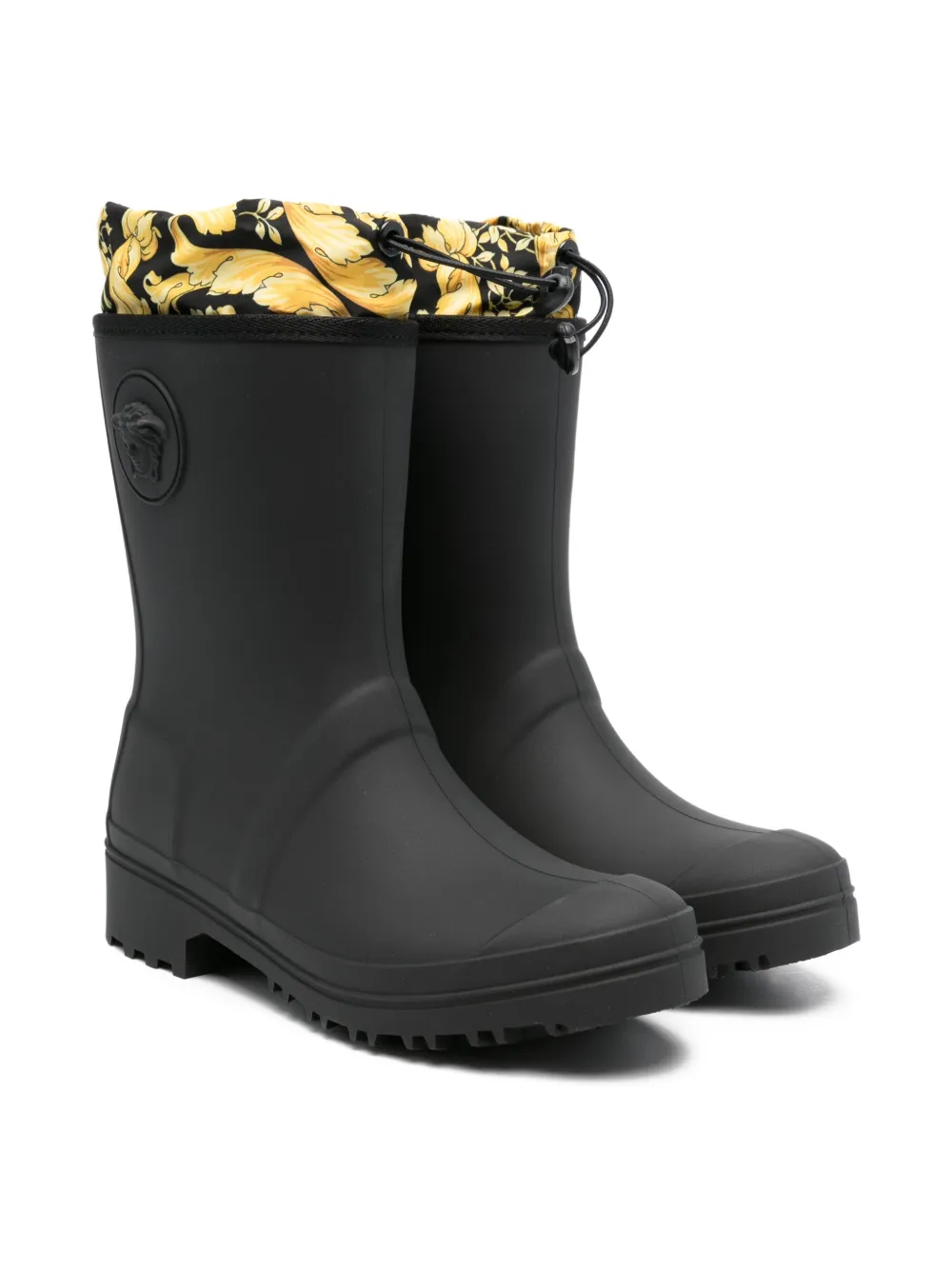 Versace Kids baroque-print wellies - ブラック Versace Kids baroque-print wellies - ブラック