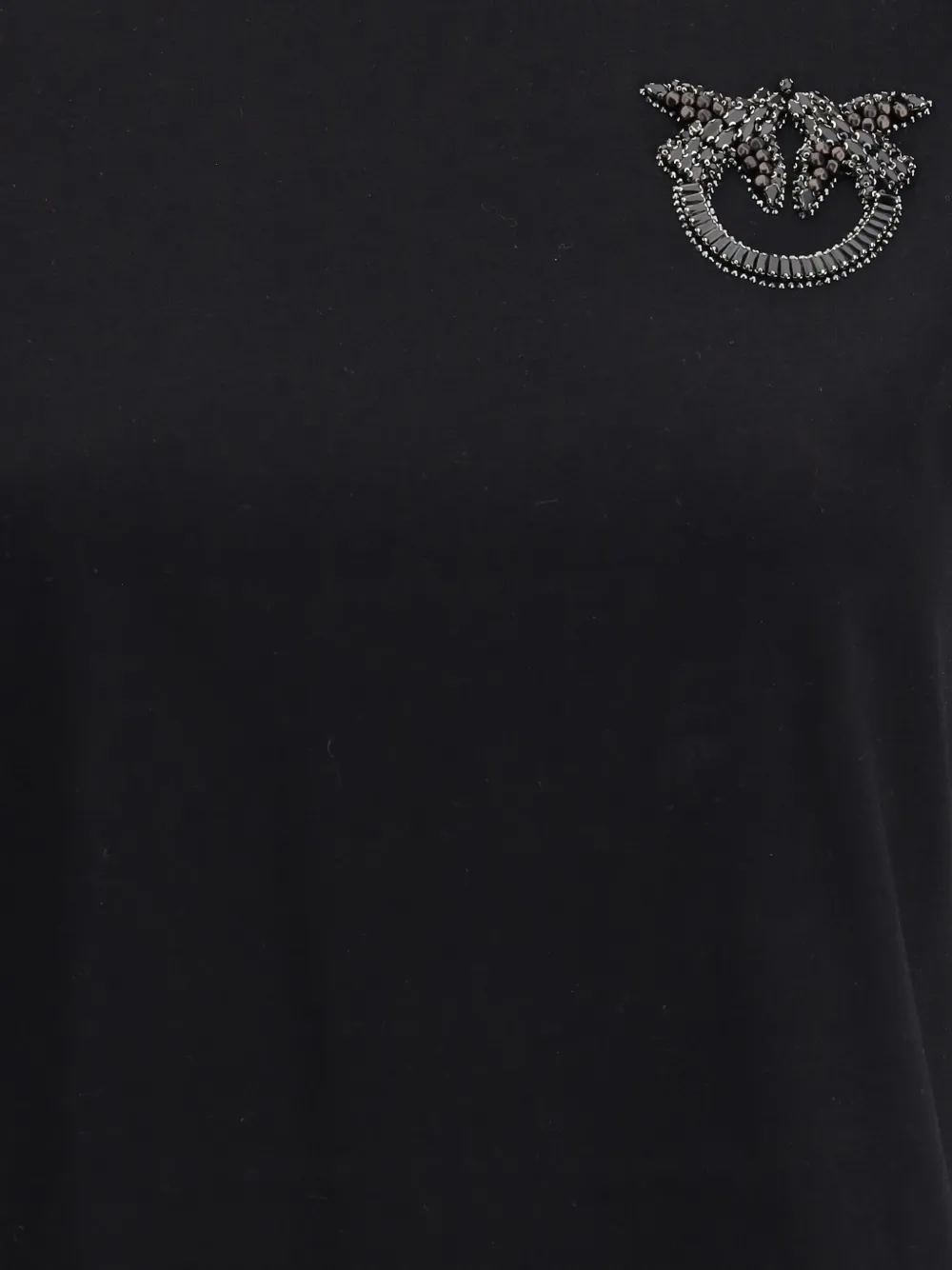 PINKO crystal-embellishment logo T-shirt Zwart