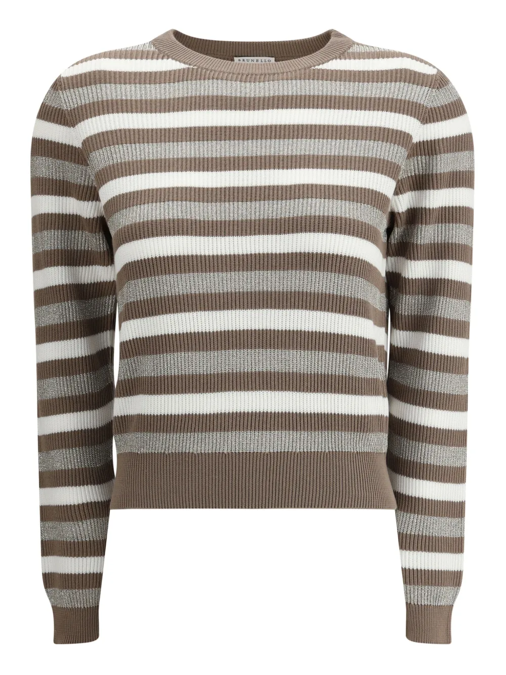 Brunello Cucinelli striped ribbed sweater Bruin