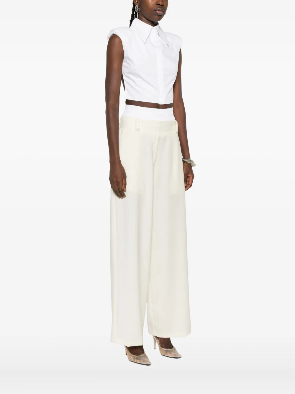 Vestiaire D'un Oiseau Libre Point-collar Shirt In White
