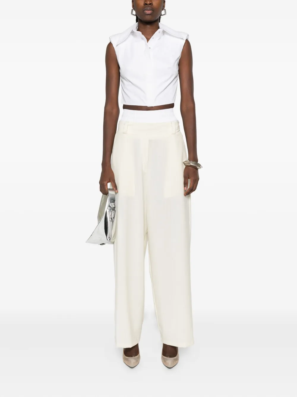 Vestiaire d'un Oiseau Libre Blouse met puntige kraag - Wit