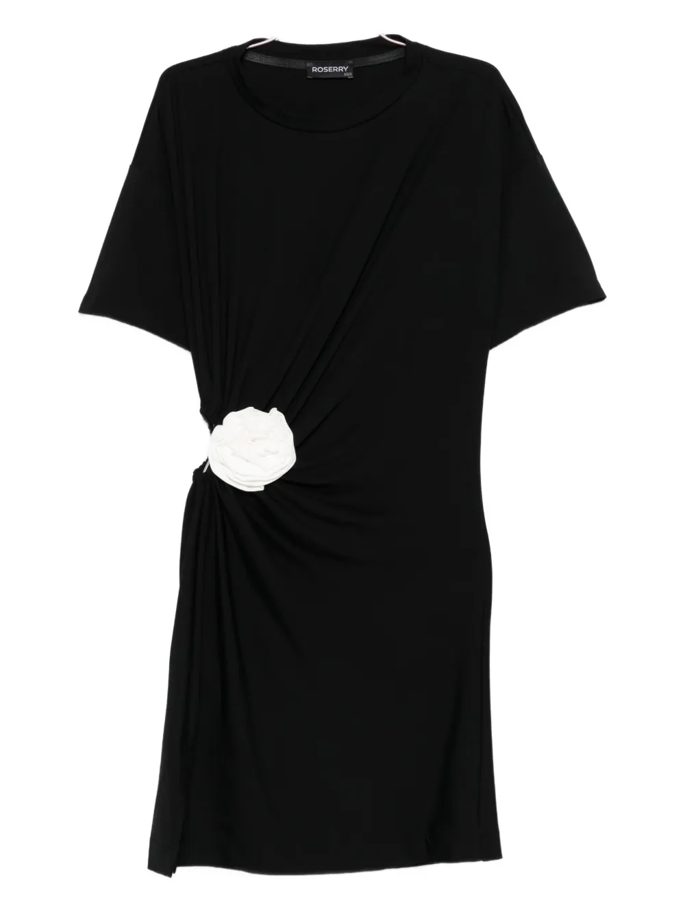 ROSERRY Carmen rose-embellished twisted mini dress - Nero