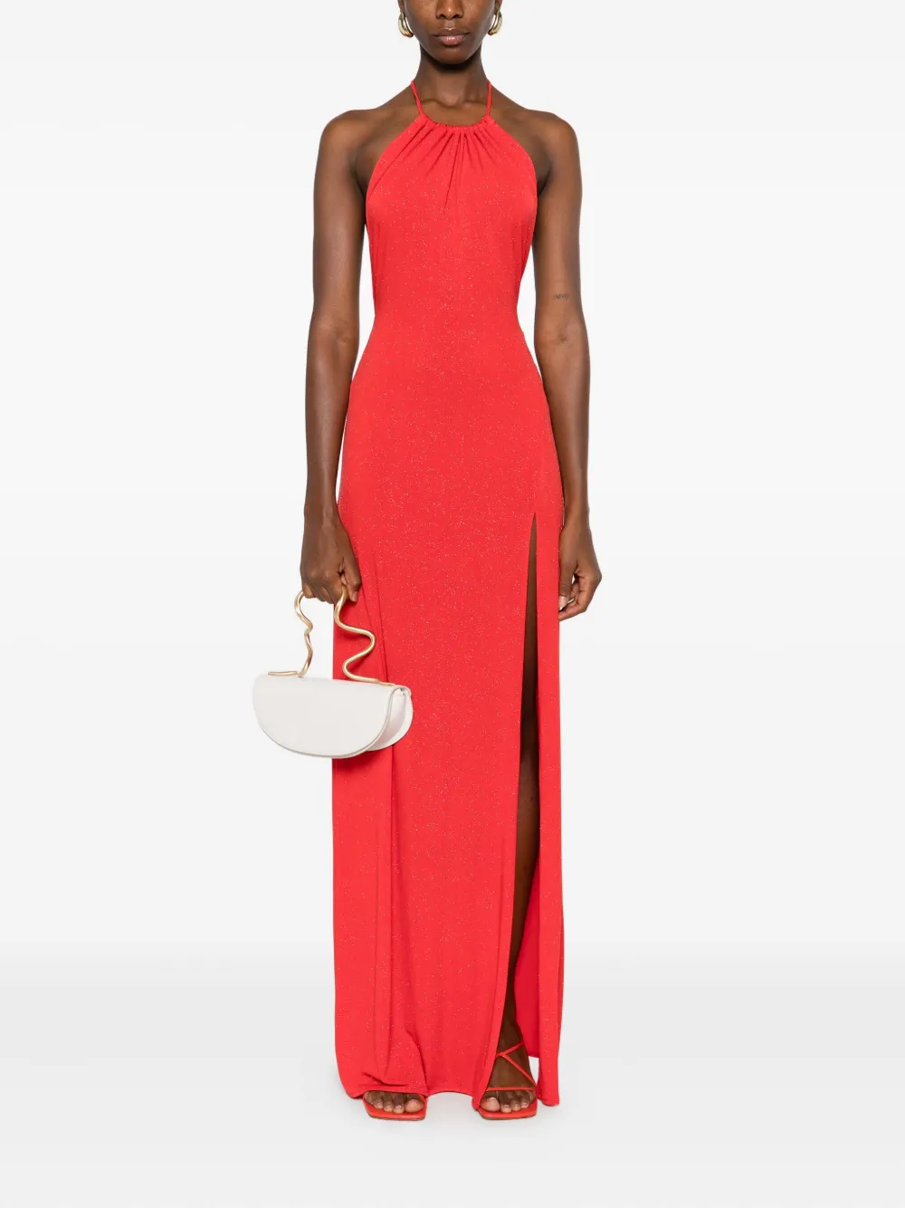 ROSERRY halterneck split maxi dress - Rood