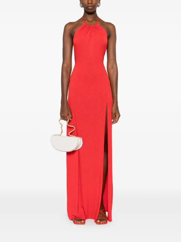 ROSERRY Halterneck Split Maxi Dress | Red | FARFETCH
