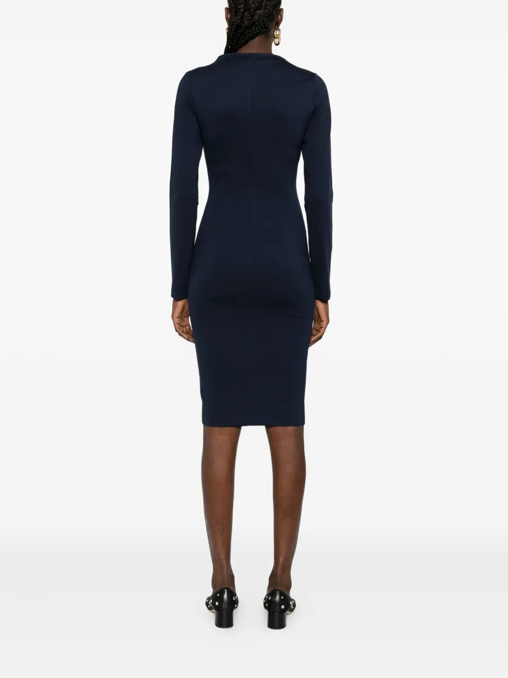 ROSERRY Chelsea asymmetrische midi-jurk met rits Blauw