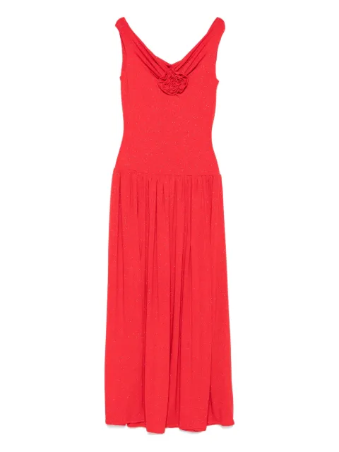 ROSERRY rose-embellished pleated maxi dress