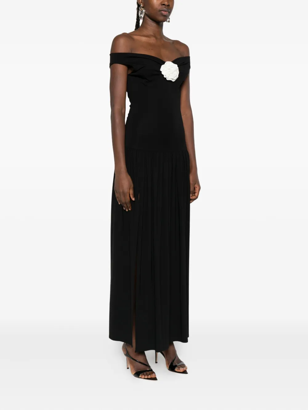 ROSERRY Venice maxi-jurk verfraaid met rozen Zwart