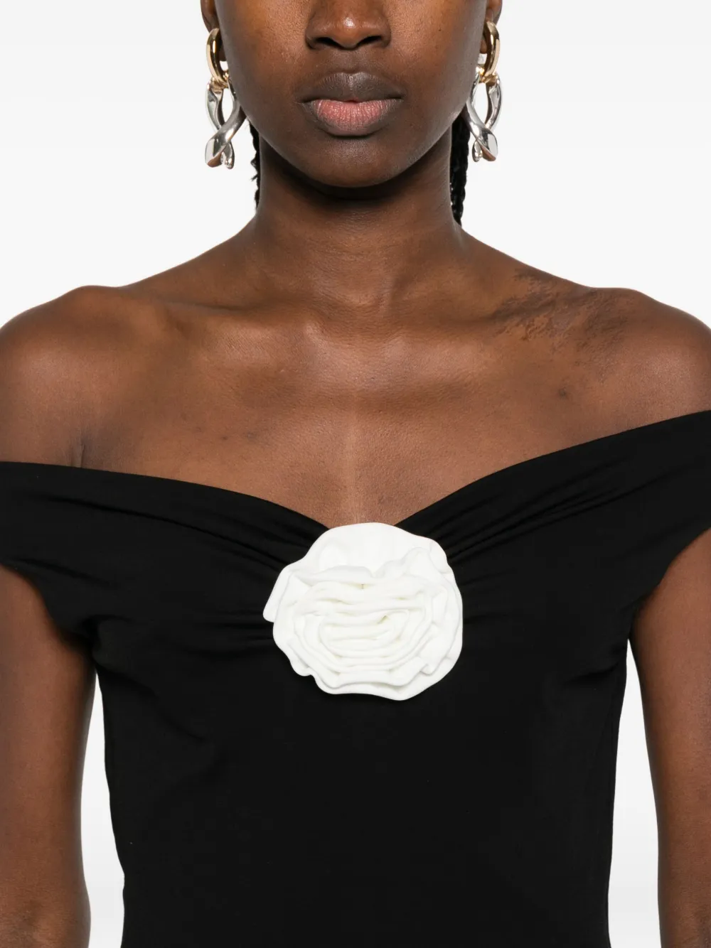 ROSERRY Venice maxi-jurk verfraaid met rozen Zwart