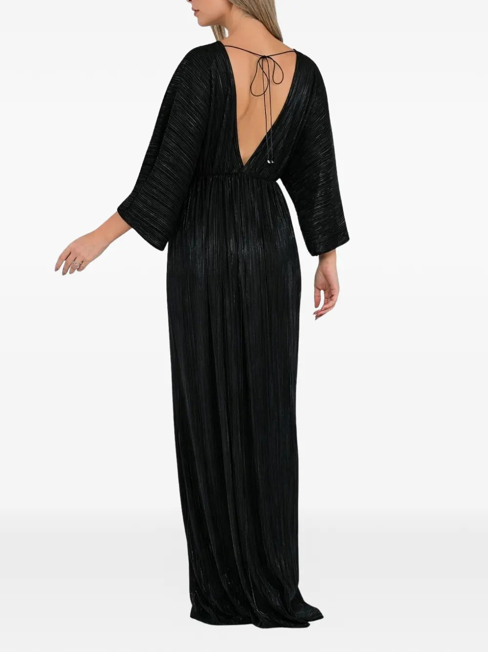 Athens Pleated V-Neck Maxi Dress
