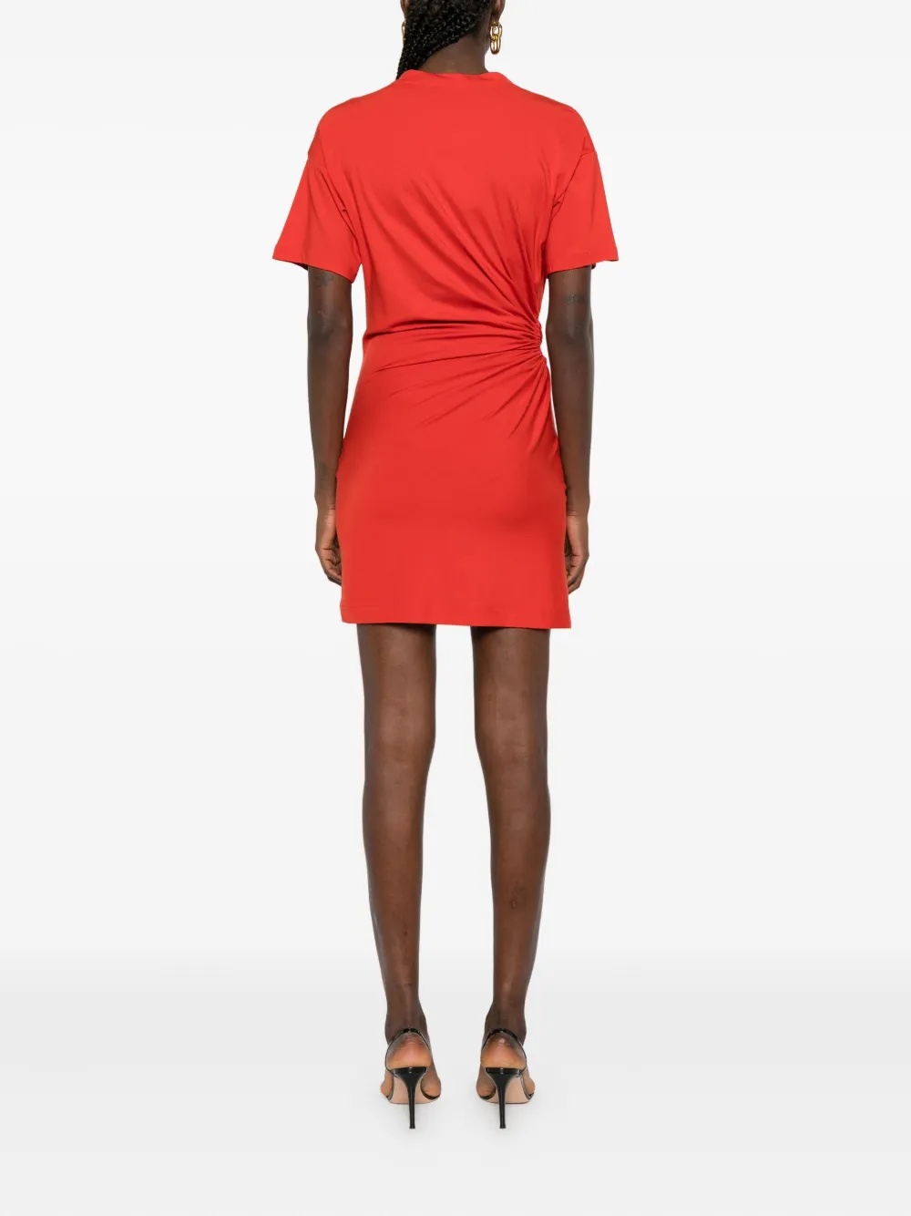 ROSERRY Carmen mini-jurk met ringdetail en roosdetail Rood