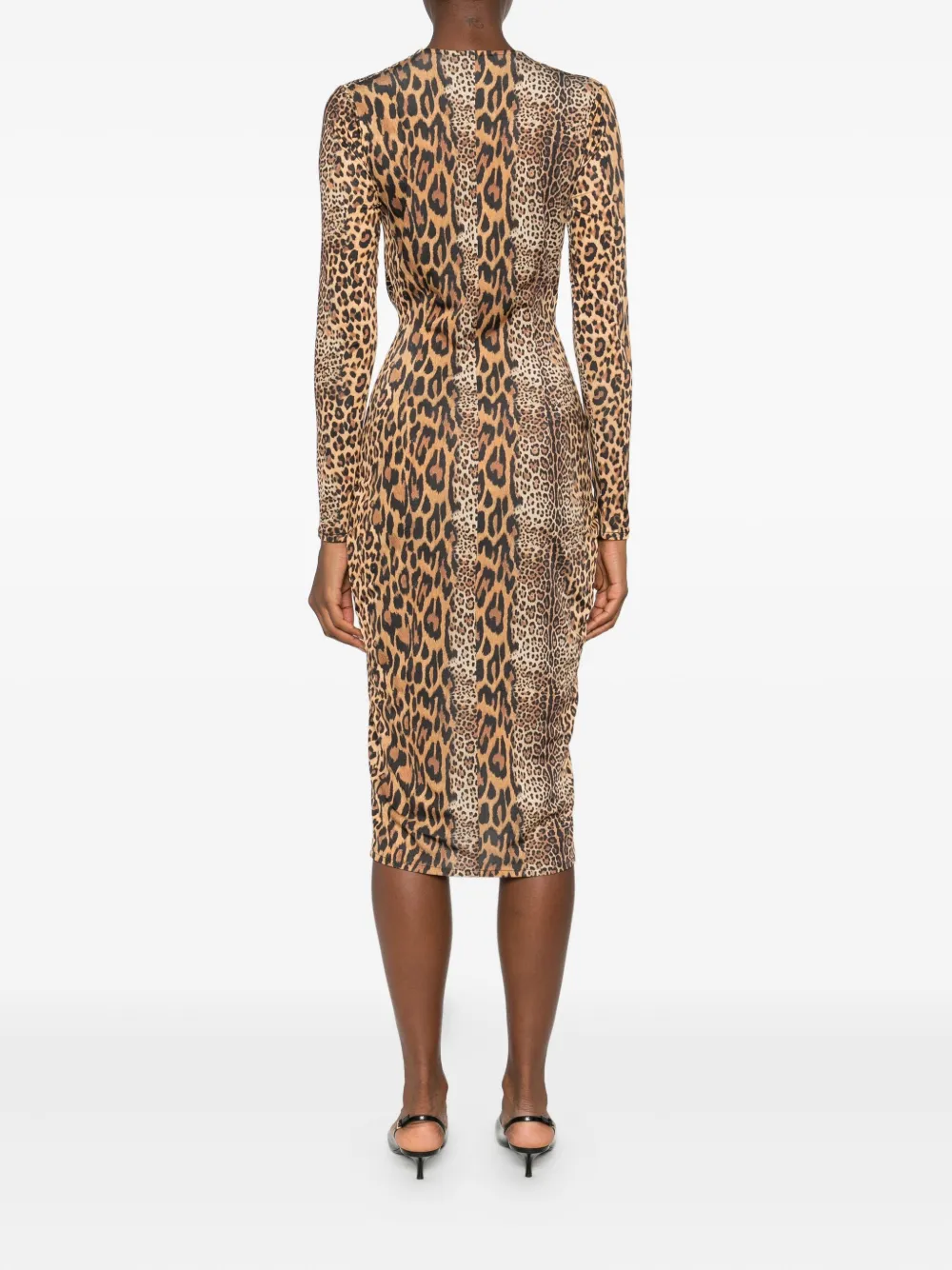 ROSERRY Midi-jurk met luipaardprint Bruin