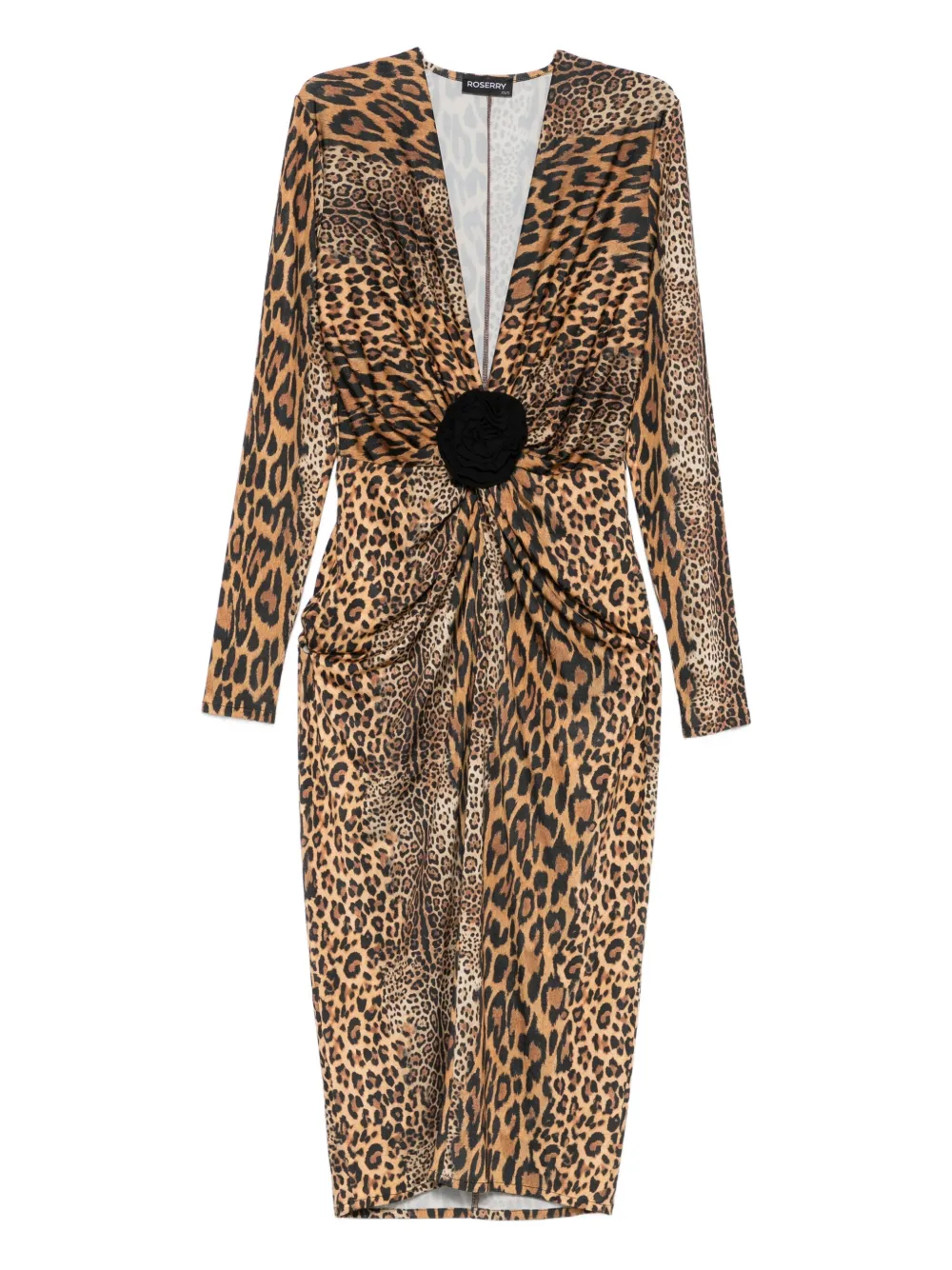 ROSERRY Midi-jurk met luipaardprint Bruin