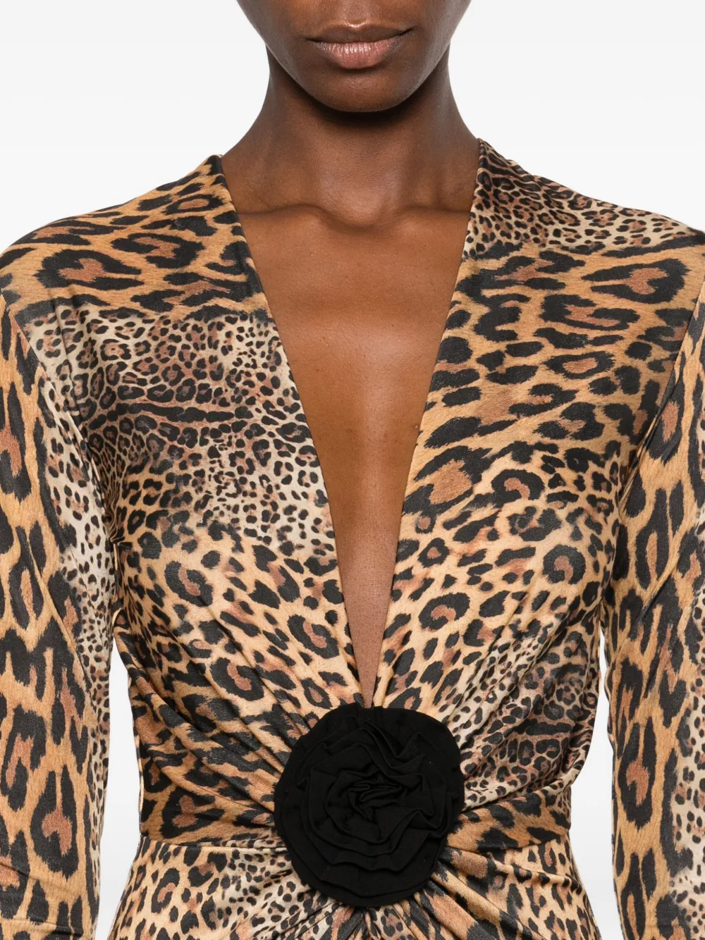 ROSERRY Midi-jurk met luipaardprint Bruin
